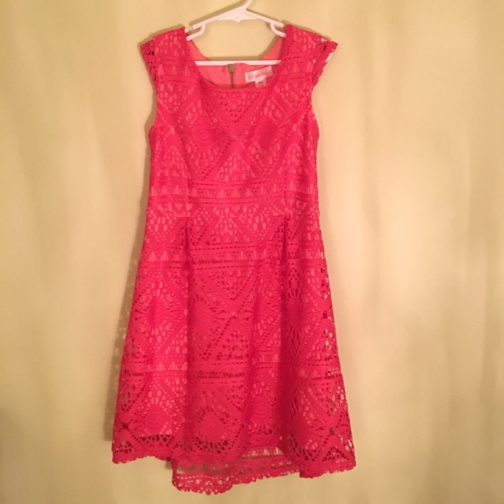 Girls pink lace spring/summer dress